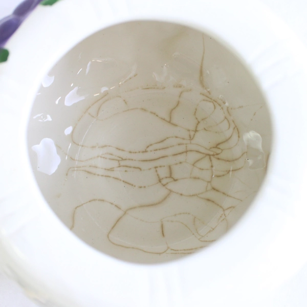 CKAO Porcelain Basket Weave Fruit Design Tea Pot W/ Lid 1994