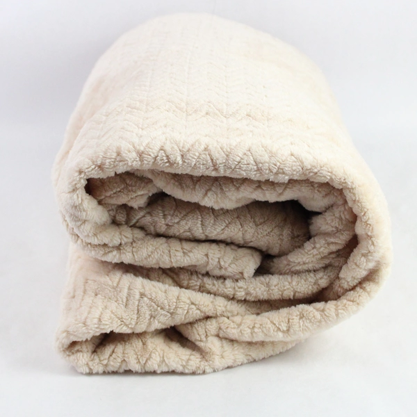 Tony Lin Beige Soft Plush Throw Blanket 51" x 62"