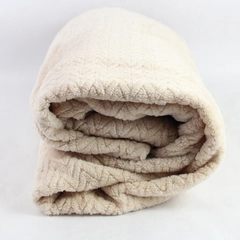 Tony Lin Beige Soft Plush Throw Blanket 51" x 62"