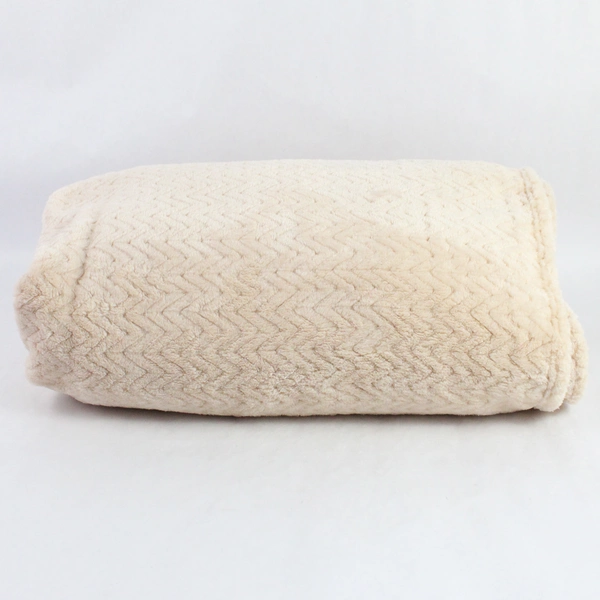 Tony Lin Beige Soft Plush Throw Blanket 51" x 62"
