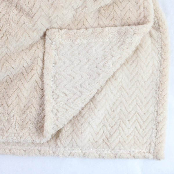 Tony Lin Beige Soft Plush Throw Blanket 51" x 62"