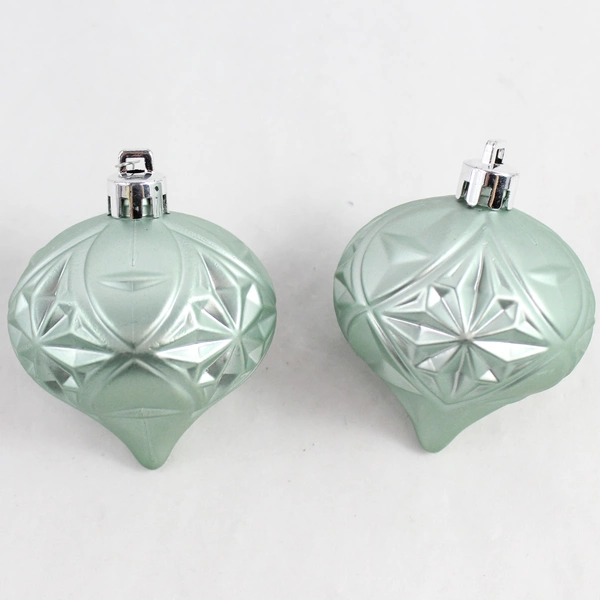 Lot of 9 Mint Green and Red Christmas Tree Ornaments