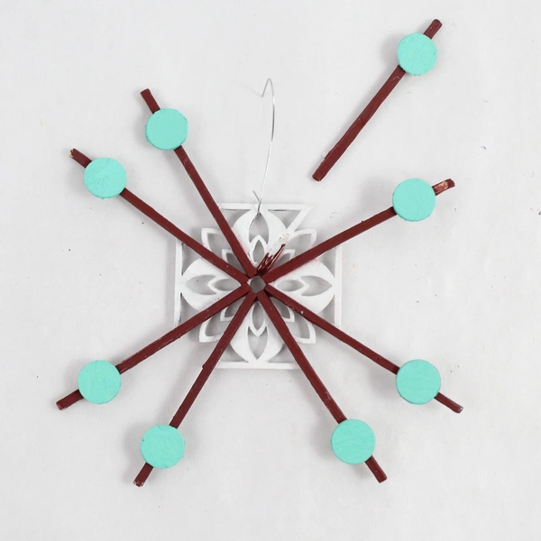 Lot of 9 Mint Green and Red Christmas Tree Ornaments