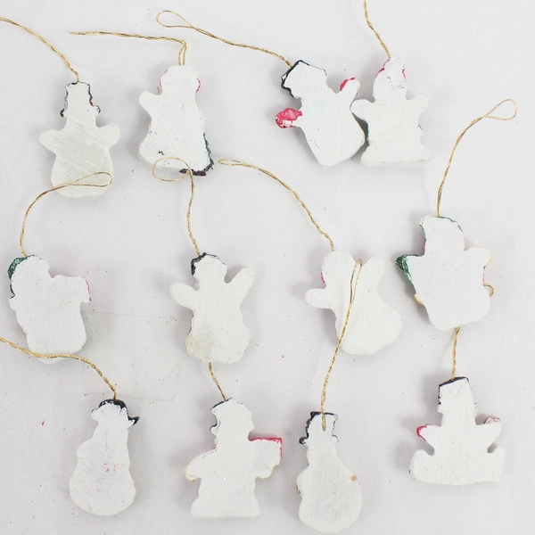 Lot of 15 Small Snowman and Candy Cane Christmas Tree Ornaments