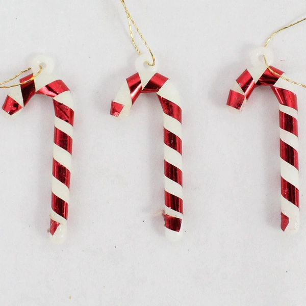 Lot of 15 Small Snowman and Candy Cane Christmas Tree Ornaments