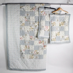 Sunham Home Fashions Floral 85" Square Quilt & 2 Shams 20" x 26" Matching