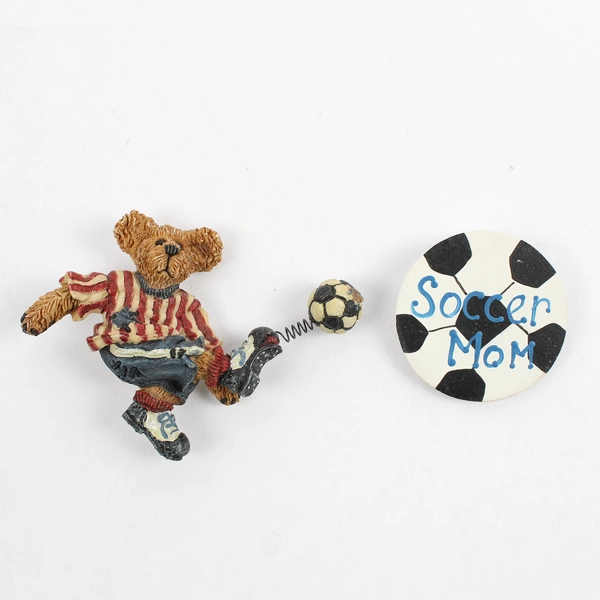 Lot of 4 Vintage Soccer Mom Pin Brooches Retro Sports Jewelry Gift
