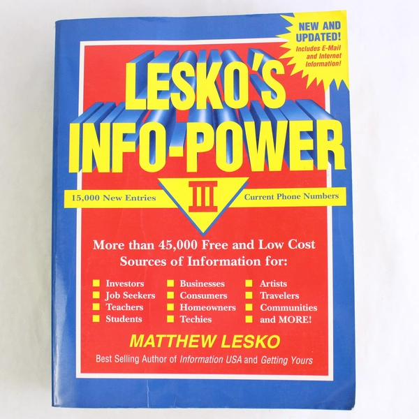 Lesko's Info Power III by Matthew Lesko 1996 Paperback