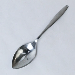 Oneida Craft Deluxe Stainless Tapered Pierced Serving Spoon 8.25" Pre-Owned