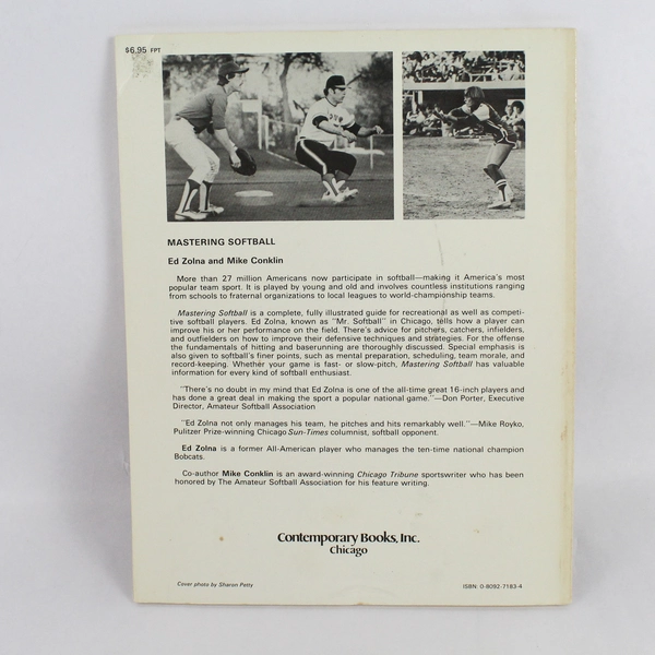 Mastering Softball by Mike Conklin and Ed Zolna 1981 Paperback