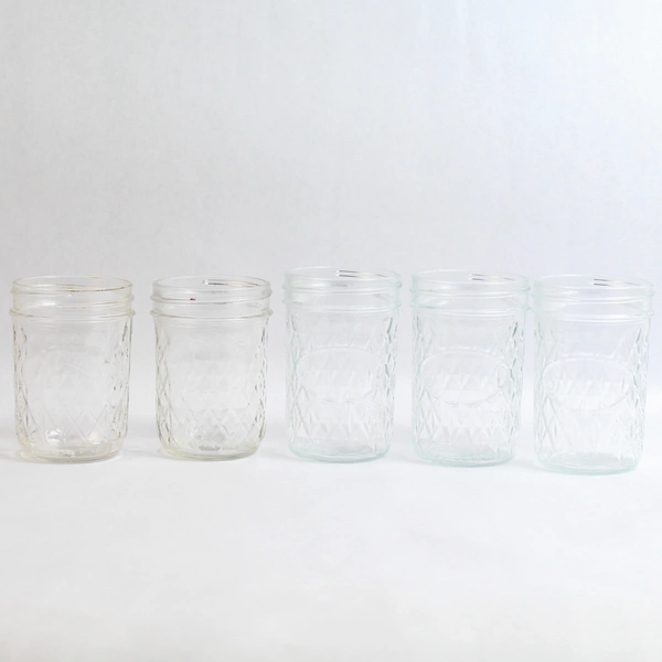 Lot of 5 Toledo Glass 8 oz Masson Jar Standard Lid Size