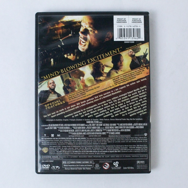 I Am Legend DVD 2007 Widescreen Edition Will Smith Warner Bros Good Condition