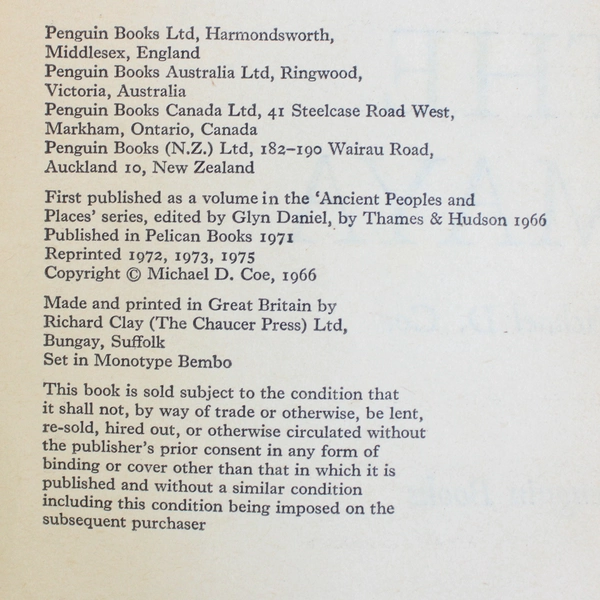 The Maya by Michael D Coe 1975 Paperback Penguin Books