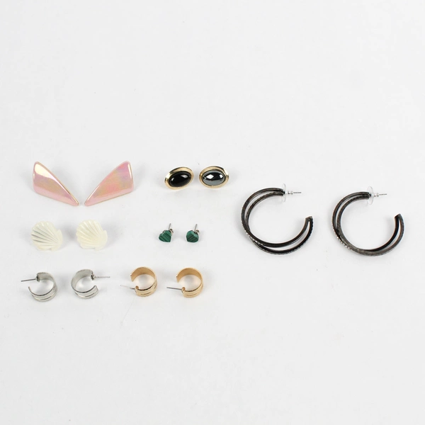 7 Pairs of Earrings Varying Designs Some Missing Backing