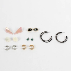 7 Pairs of Earrings Varying Designs Some Missing Backing