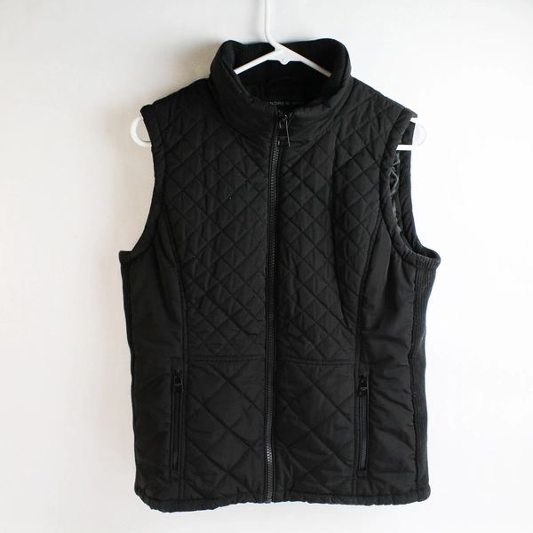 Andrew Marc Black Women's Quilted Insulated Vest Jacket Size M