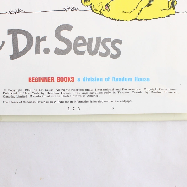 Hop On Pop By Dr Seuss 1963 Beginner Books Hardcover