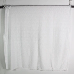 Elle Decor White Minky Texture Blanket with Shankha Pattern 72x57 Inches