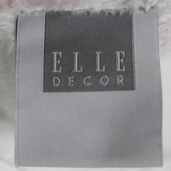 Elle Decor White Minky Texture Blanket with Shankha Pattern 72x57 Inches