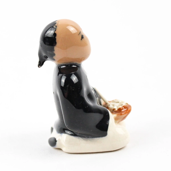 Unmarked Small Japanese-Inspired Glazed Ceramic Figure 2"
