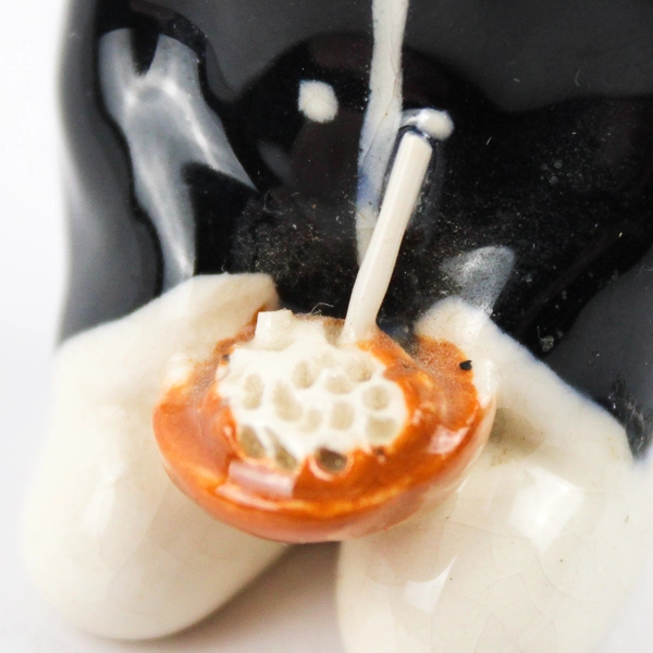 Unmarked Small Japanese-Inspired Glazed Ceramic Figure 2"