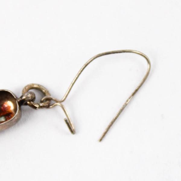 Unmarked Silver-Tone Dutch-Style Clog Shoes Drop Earrings