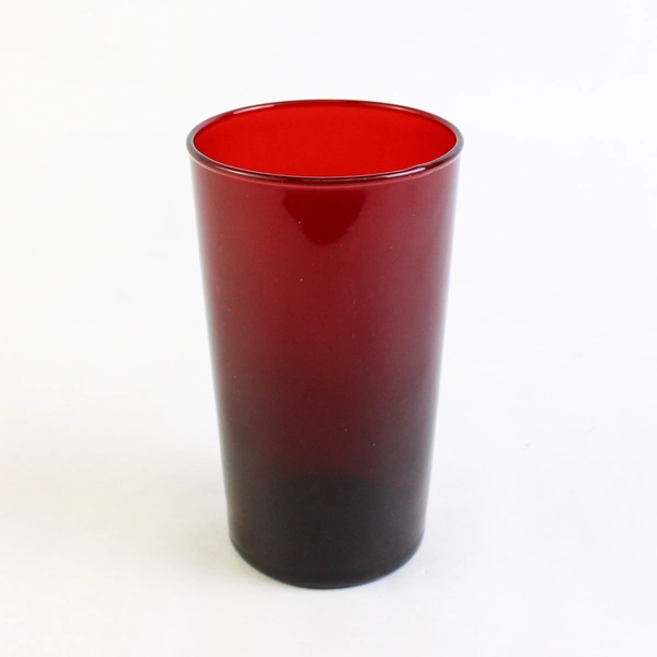 Set of 2 Vintage Anchor Hocking Royal Ruby 9 Oz Flat Sided Tumblers 4.75 Inch