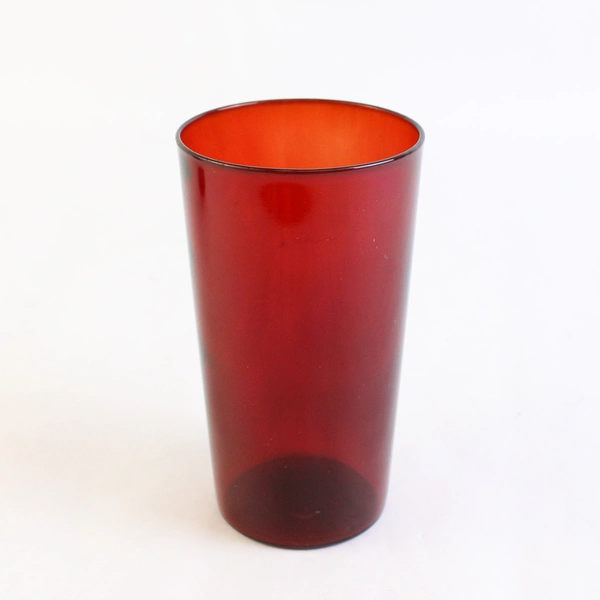 Set of 2 Vintage Anchor Hocking Royal Ruby 9 Oz Flat Sided Tumblers 4.75 Inch