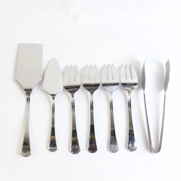 Set of 7 Reed & Barton Arlington Serveware Spatulas Tongs and Serving Forks