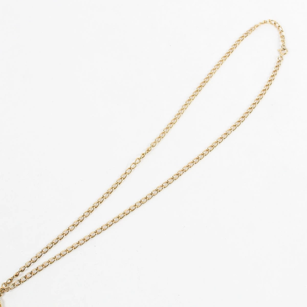 Unmarked Gold-Tone Chain Pendant Necklace 27"