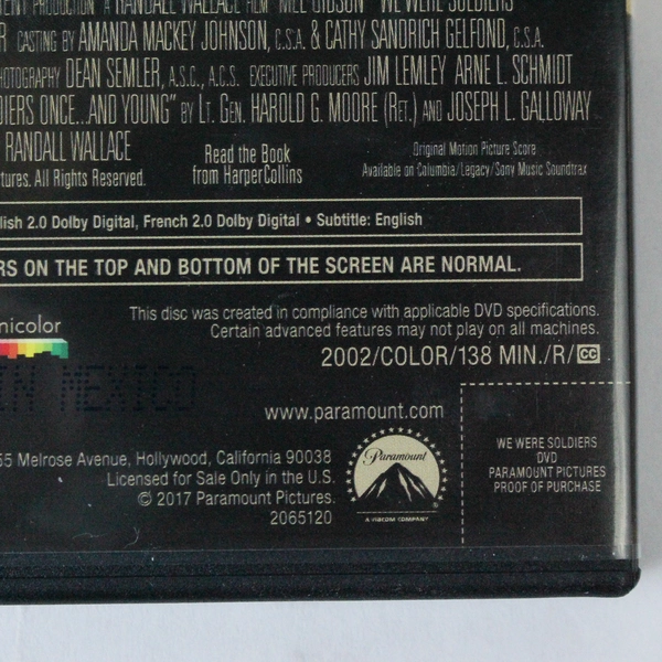 We Were Soldiers DVD 2002 Mel Gibson Vietnam War Rated R Good Condition