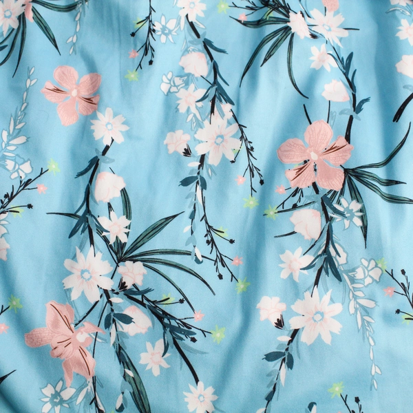 Unbranded Blue Floral Pattern T-Shirt Dress Women's Size 3XL Plus