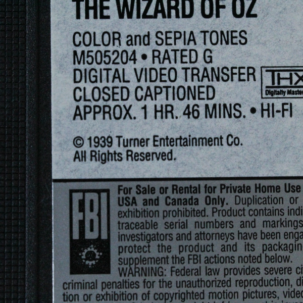 The Wizard of Oz VHS 1996 MGM Judy Garland - Pre-Owned, Damaged
