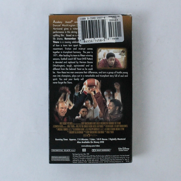 Remember the Titans VHS 2001 Denzel Washington Buena Vista Pre-Owned Movie