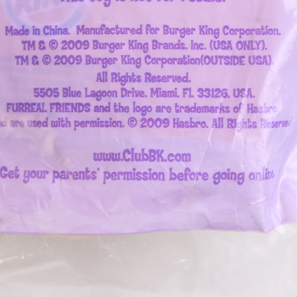 Burger King 2009 FurReal Friends Butterscotch Pony Plush Toy Hasbro Sealed