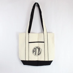 ARD Leed's Canvas Tote Bag White/Back Simple Basic 12.75" x 10.5"