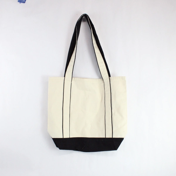 ARD Leed's Canvas Tote Bag White/Back Simple Basic 12.75" x 10.5"