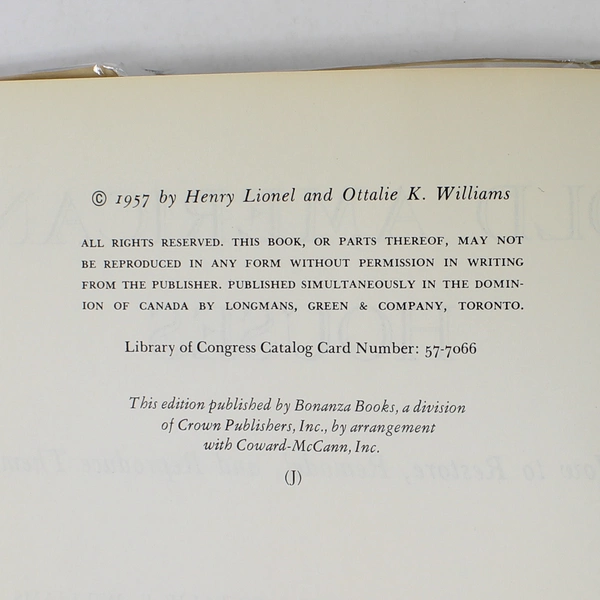 Old American Houses 1700-1850 Henry Williams & Ottalie Williams 1957 1st Edit