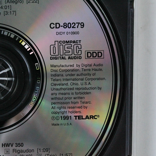 Orchestra of St. Luke's Handel Water Music CD - Sir Charles Mackerras - Telarc