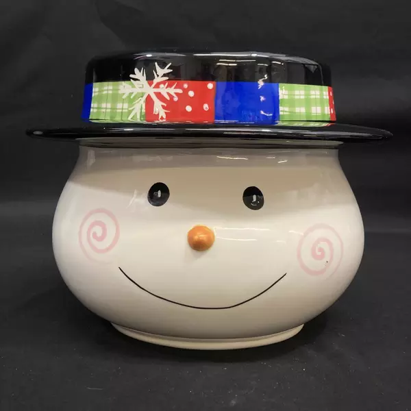 Home And Garden Party Stoneware Snowman Cookie Jar