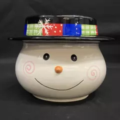 Home And Garden Party Stoneware Snowman Cookie Jar
