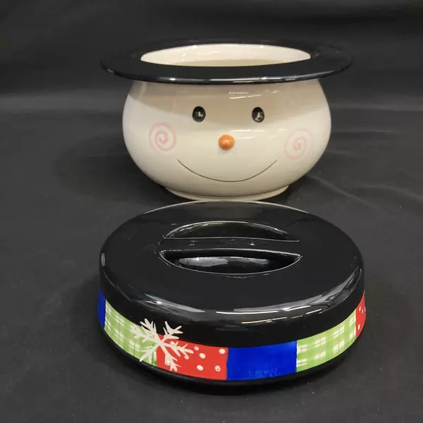 Home And Garden Party Stoneware Snowman Cookie Jar