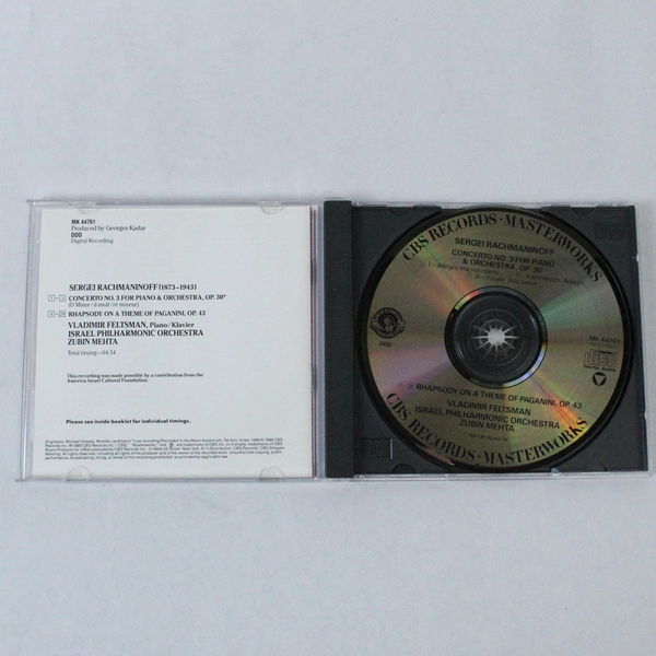 Vladimir Feltsman Rachmaninoff Piano Concerto No. 3 & Rhapsody CD 1989