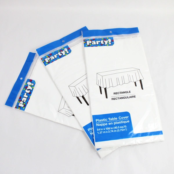 Set of 3 Greenbrier International White Disposable Table Covers 54" x 108"