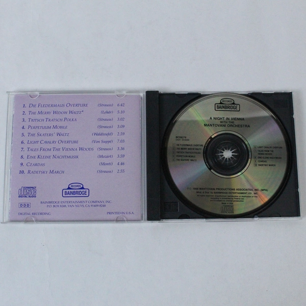 Night in Vienna CD with the Mantovani Orchestra - Bainbridge Records 1988