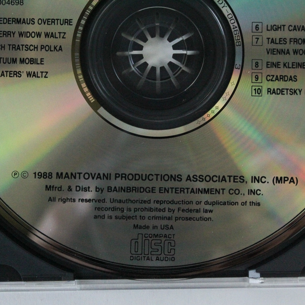 Night in Vienna CD with the Mantovani Orchestra - Bainbridge Records 1988