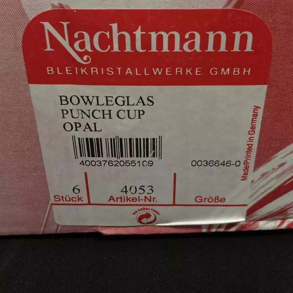 Set of 6 Nachtmann Opal Swirl Punch Cups 2 7/8 Inch