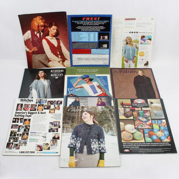 Lot of 11 Vintage and Contemporary Knitting & Crochet Magazines/Booklets