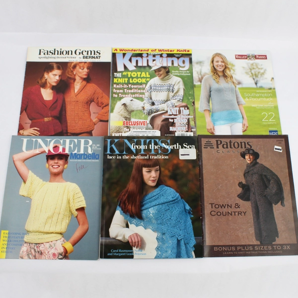 Lot of 11 Vintage and Contemporary Knitting & Crochet Magazines/Booklets