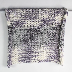 Handmade White Gray Black Purple Chunky Knit Lap Throw Blanket 32" x 42"